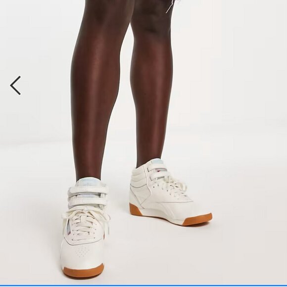 Reebok High Tops Chalk White w/Gum Soles Retro Freestyle Series Sz 7 Hi 5411 LTD - Picture 4 of 10